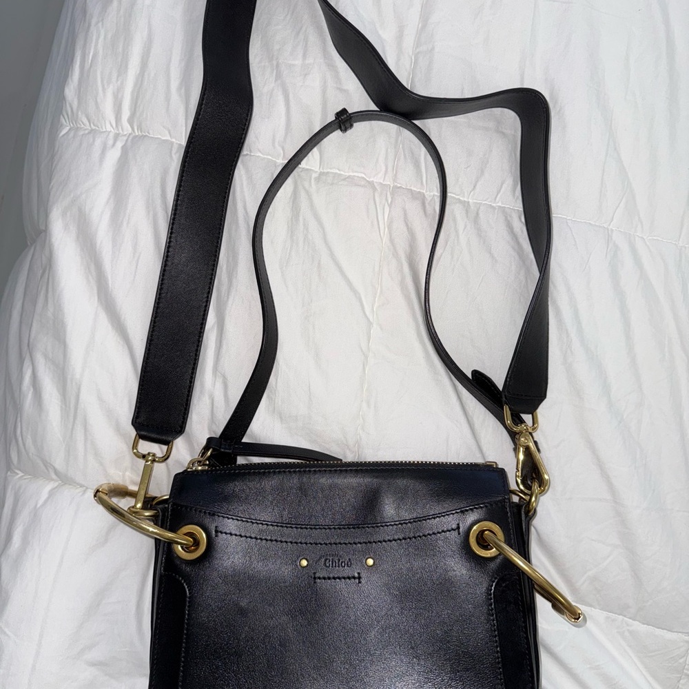 Chloe Black Crossbody Bag with Gold Hardware